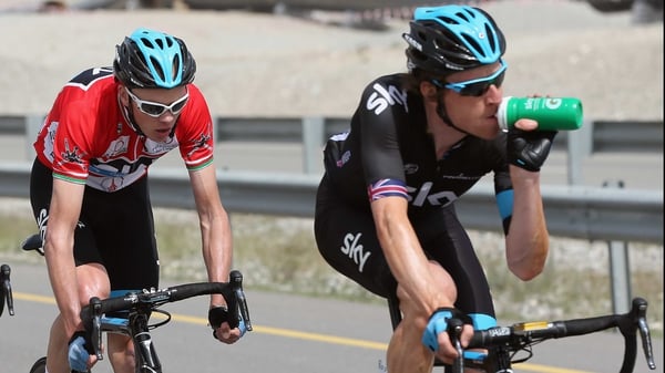 Bradley Wiggins (R) and Chris Froome in action for Team SKY in 2013