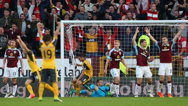 Burlney players appeal Laurent Koscielny's late winner