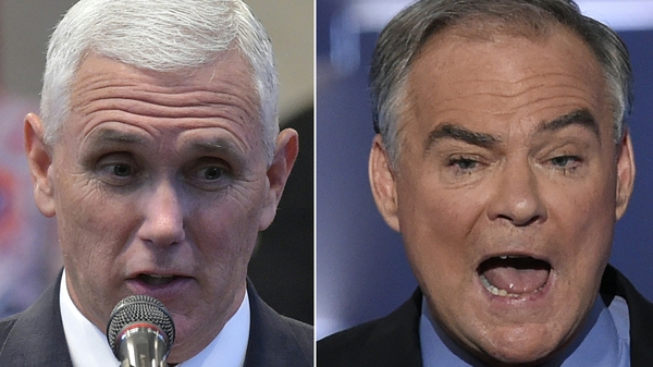 Mike Pence (L) will go head-to-head against Tim Kaine