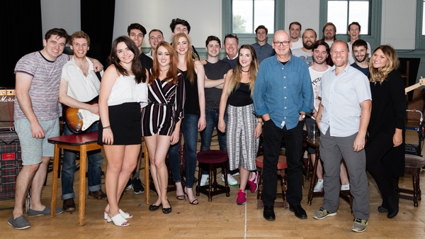 The cast of The Commitments musical with writer Roddy Doyle