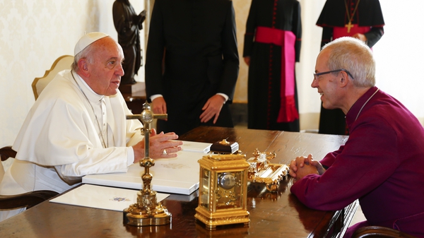 Pope Francis meets Archbishop of Canterbury Justin Welby at the Vatican