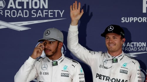 Lewis Hamilton (L) with nico Rosberg
