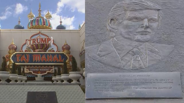 Trump Taj Mahal Hotel and Donald Trump Plaque