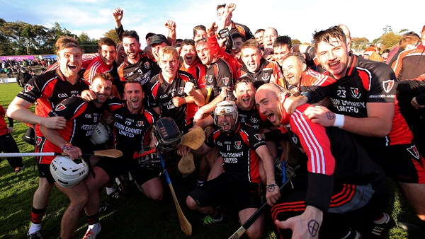 The Oulart players celebrate victory over
