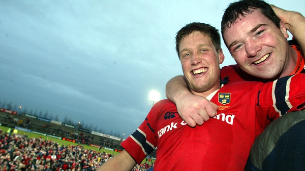 O'Gara and Foley celebrate a Munster victory in 2003