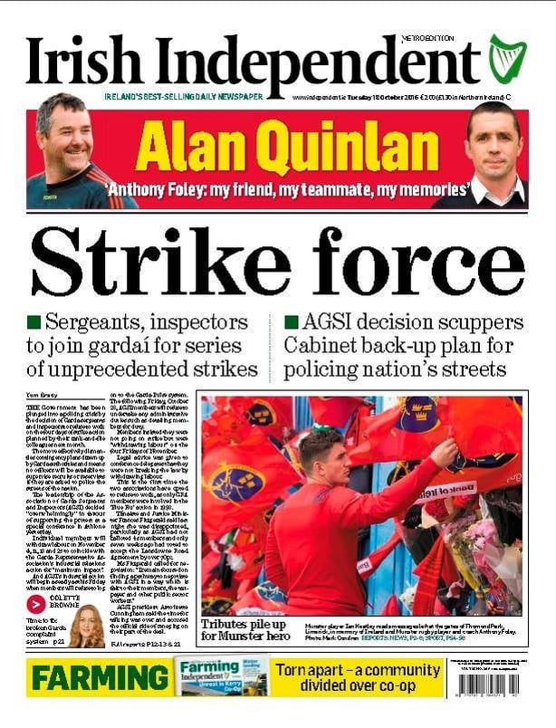Irish Independent Tuesday October 18th