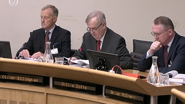 NAMA board members Oliver Ellingham (L), Willie Soffe and Brian McEnery appearing at the Public Accounts Committee