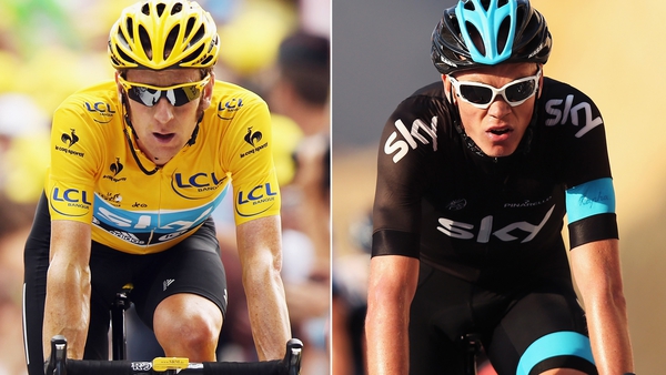 Wiggins (l) and Froome (r) were team-mates at Team Sky