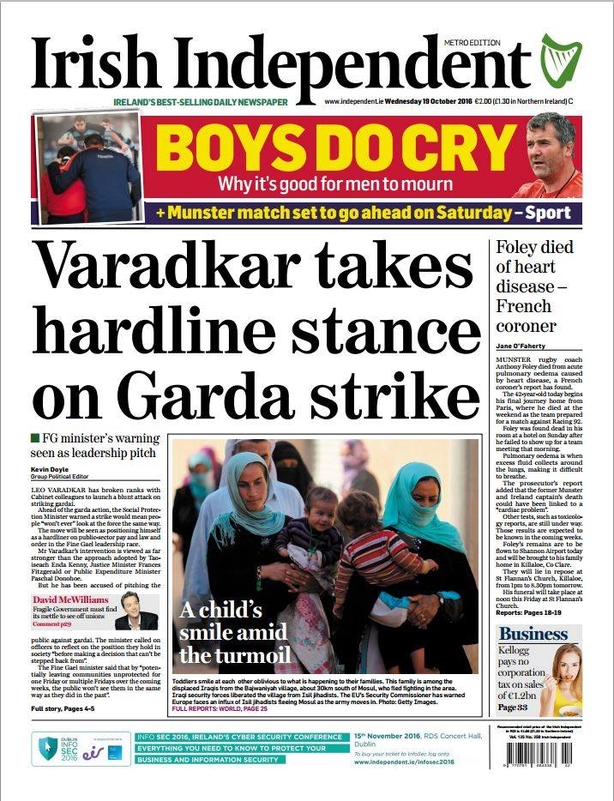 Irish Independent Wednesday October 19th