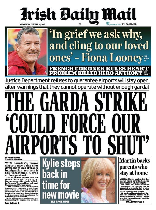Irish Daily Mail Wednesday October 19th 