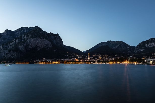 View of Lecco City at Night