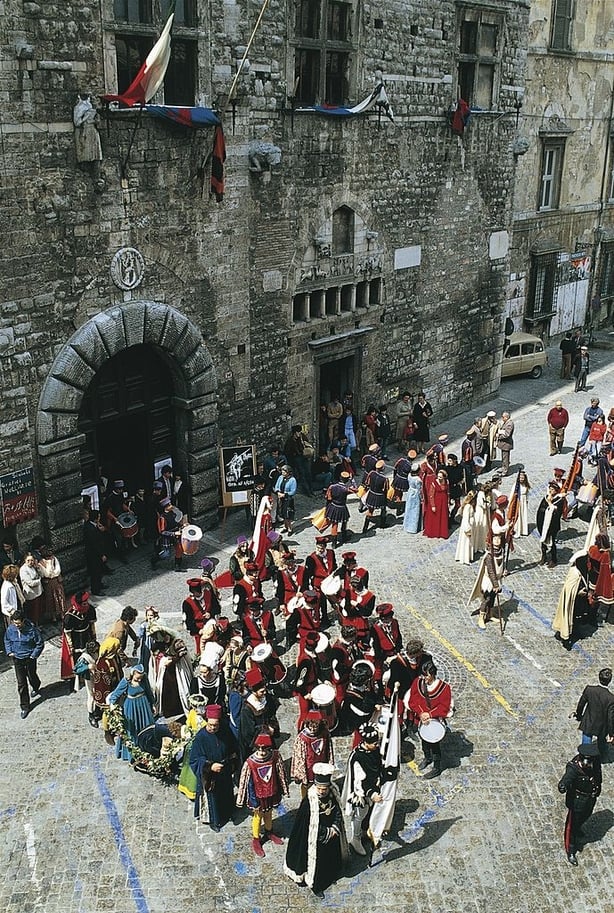 A group of people during the annual San Juvenal rievocation, Narni, Umbria, Italy
