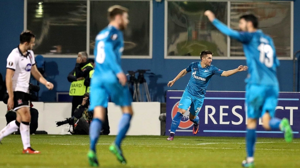 Zenit St Petersburg inflicted a first defeat on Dundalk in the group stages of the Europa League