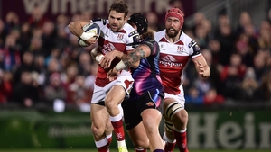 Jared Payne of Ulster bursts through the Exeter defence