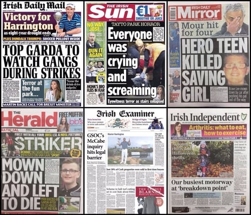 Newspaper headlines: M50 carpark and railway crisis