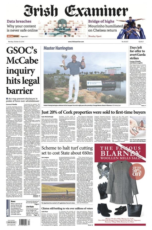 Irish Examiner Monday October 24th