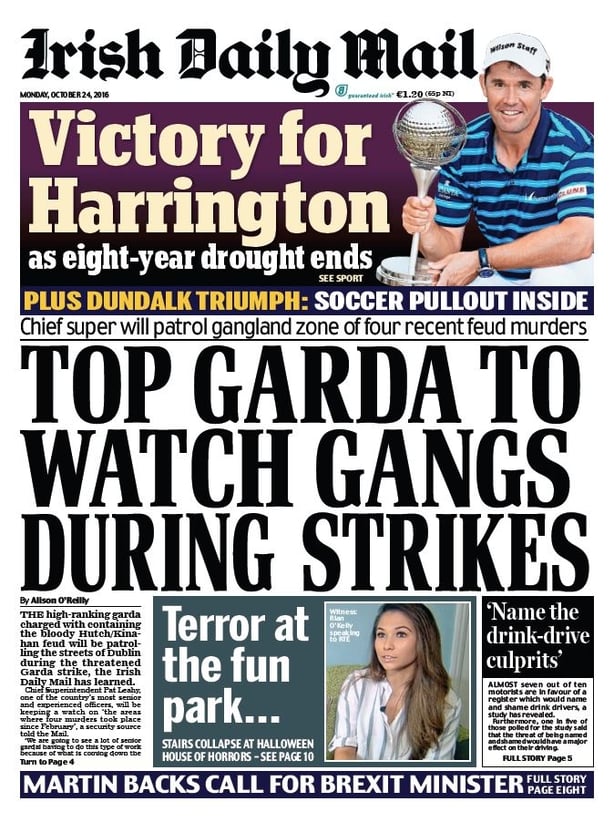 Irish Daily Mail Monday October 24th
