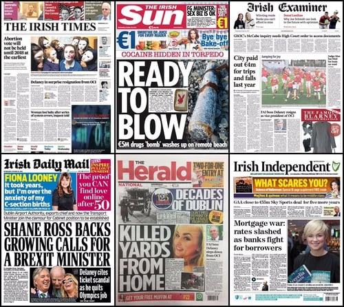 A cut in mortgage rates more on the GSoc whistle-blower inquiry and John Delaney's resignation from the OCI are some of the stories you'll find on your front pages this morning.