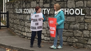 Teachers hold a picket outside Tullow Community School