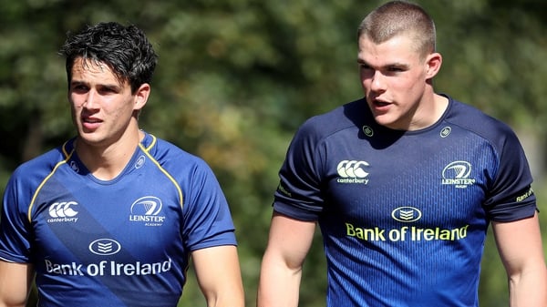 Leinster's Joey Carbery (L) and Garry Ringrose have been named in Joe Schmidt's squad