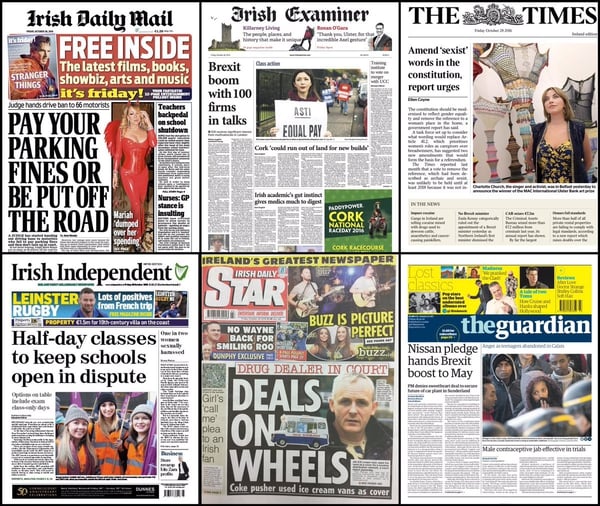 None of the today's papers has opted to run with the same lead story so you're looking at a mixed of headlines on your front pages this morning.