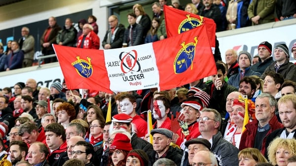 Ulster fans pay tribute to Anthony Foley during the Champions Cup game against Exeter Chiefs