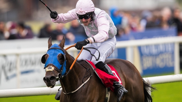 Barry Browne winning on Swamp Fox at the Galway Festival