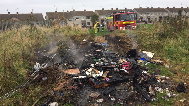 A bonfire was extinguished in Balbriggan (Pic: @DubFireBrigade)
