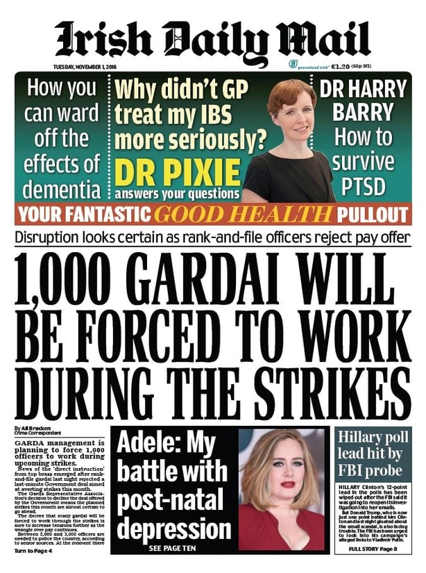 Irish Daily Mail Tuesday November 1st