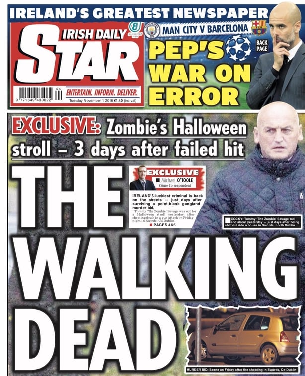 Irish Daily Star Tuesday November 1st