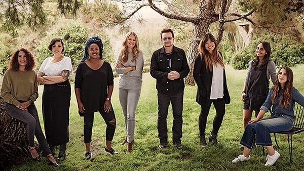 Bono pictured with some of Glamour magazine's Women of The Year honourees
