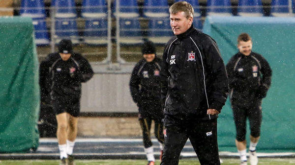 Stephen Kenny oversees training at the Petrovsky Stadium