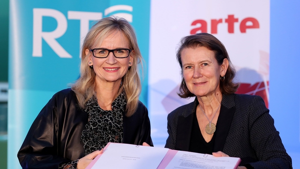 Dee Forbes, the new Director-General of RTÉ, and Anne Durupty, Vice President of ARTE GEIE and Chief Executive Officer of ARTE France, pictured today at Dublin's Hugh Lane Gallery.