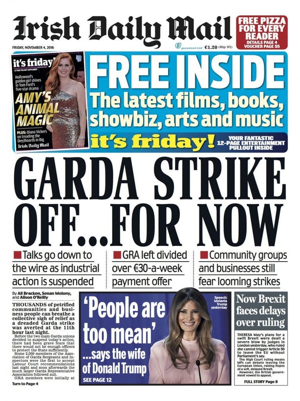 Irish Daily Mail Thursday Nov 4