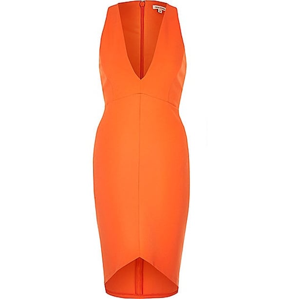Rive Island Orange plunge dress