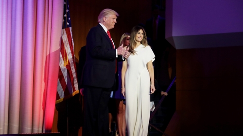 The next president of the United States and the future first lady, Donald and Melania Trump
