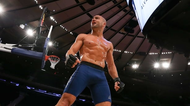 Eddie Alvarez at today's workout