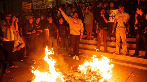 Protest outside City Hall in Los Angeles