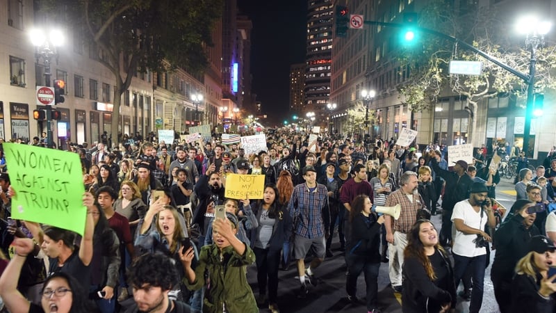 Thousands Of Anti-Trump Protesters Take To Streets