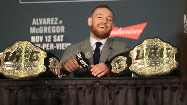 Conor McGregor during the UFC205 post fight press conference