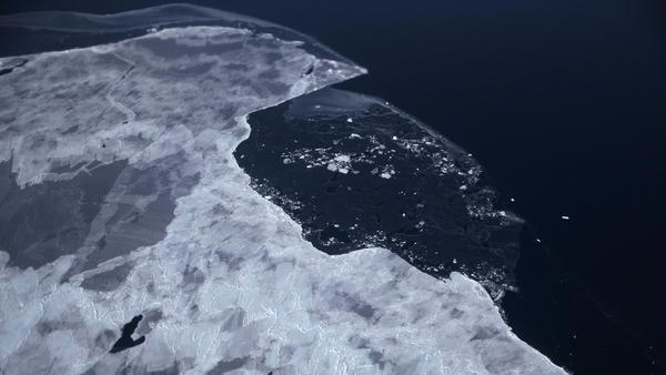 Sea ice floats near the coast of west Antartica