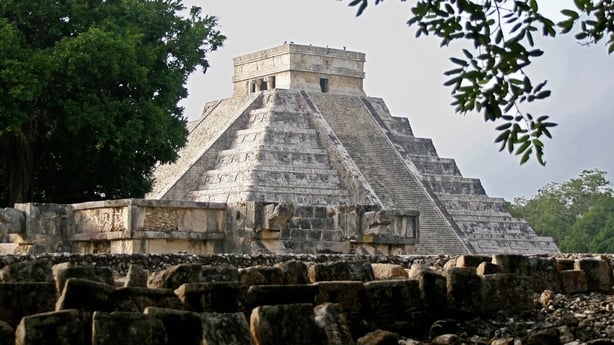 View of the Kukulcan Temple in the archaeological site of Chichen Itza