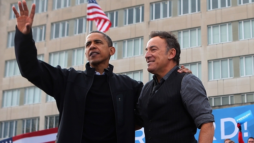 Obama alongside The Boss, Bruce Springsteen