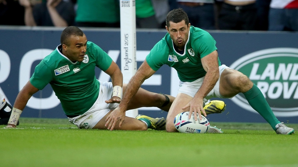 Simon Zebo (L) and Rob Kearney are among Ireland's injury doubts