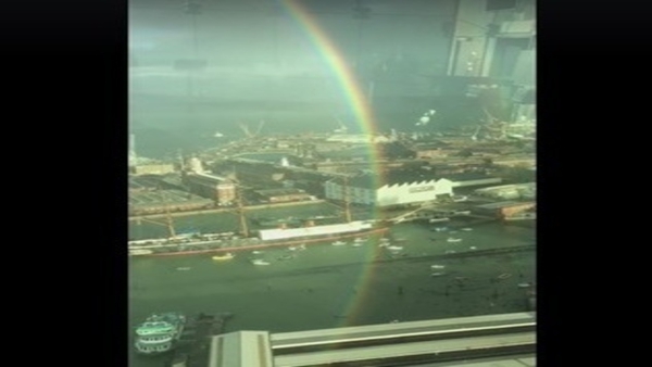 The video shows the full 360-degree rainbow.