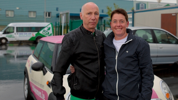 Driving Instructor Noel Gaughan and Leah Carroll