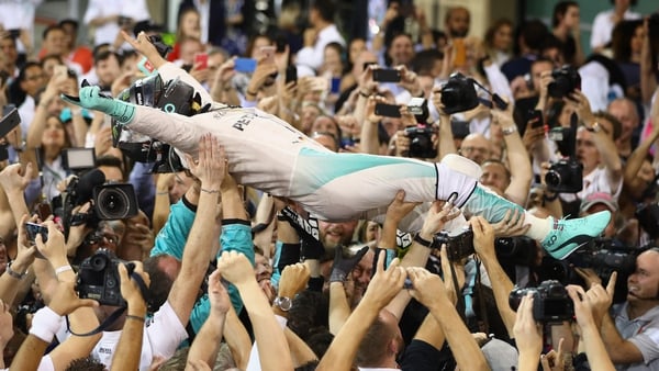 Nico Rosberg celebrates his win