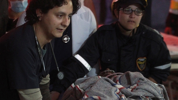 Survivor arrives at hospital