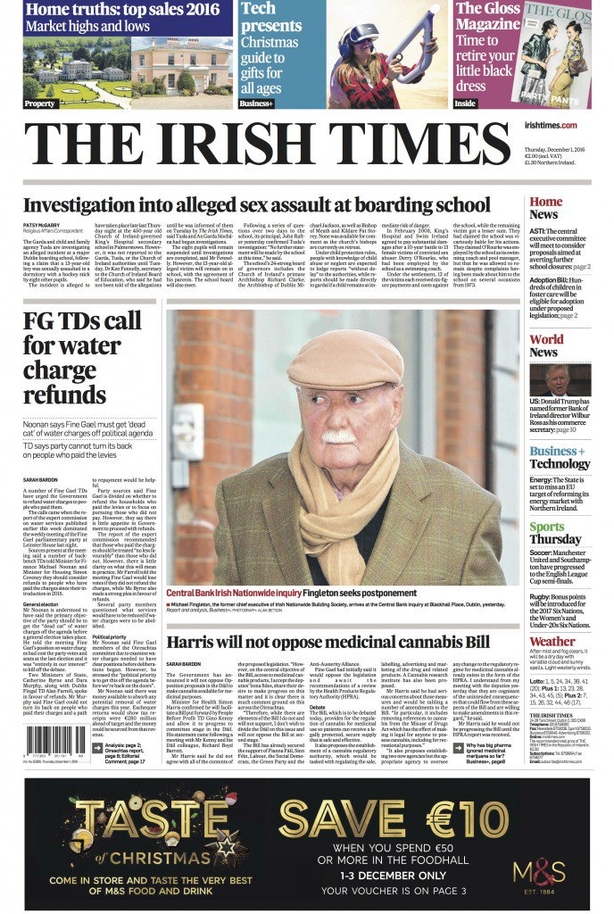 newspaper-headlines-bertie-and-water-charges