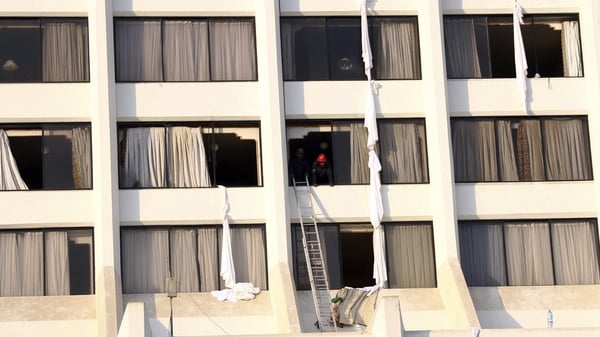 Some people leapt from the eight-storey hotel's upper floors to safety